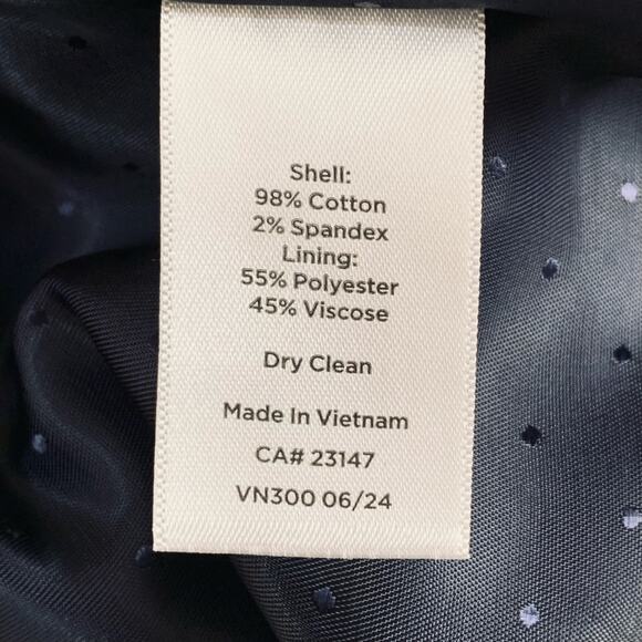 Talbots Size 12P/12 2-Piece Pant Suit w/ Blazer Jacket Midnight Blue Velvet - Picture 12 of 13